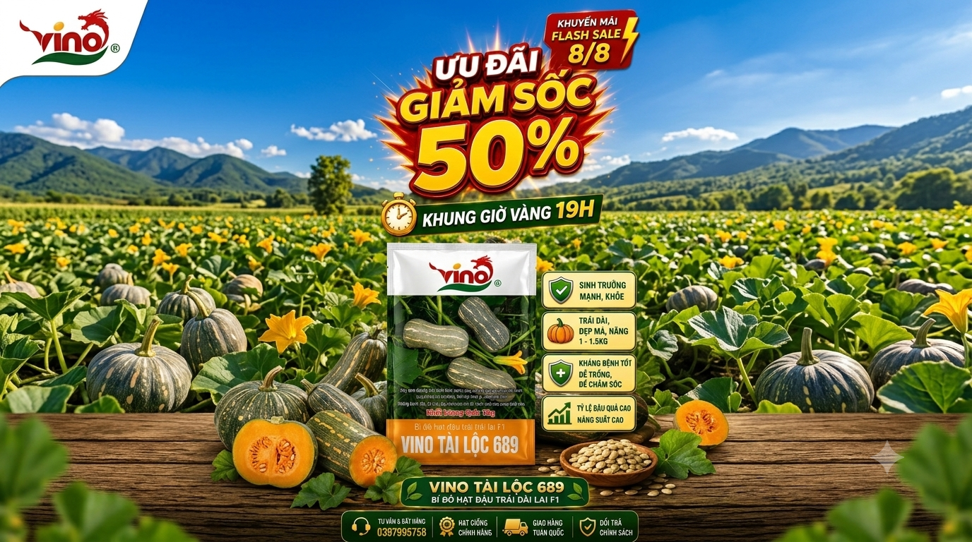 Flash Sale 8/8 giảm đến 50% hạt giống rau tại VINO