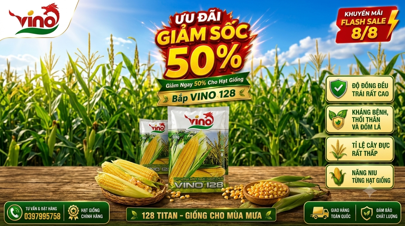 Flash Sale 8/8 giảm đến 50% hạt giống rau tại VINO