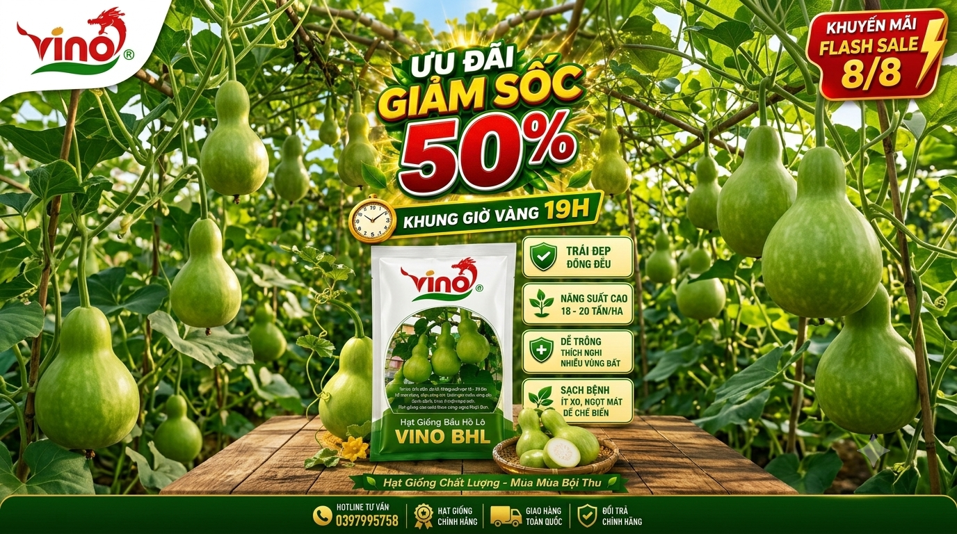 Flash Sale 8/8 giảm đến 50% hạt giống rau tại VINO